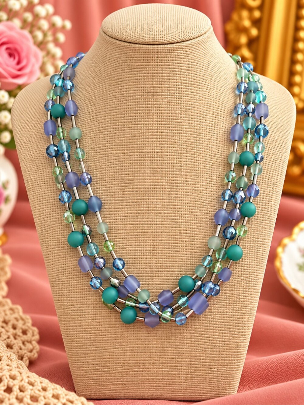 Y2K 90s Multicolor Beaded Necklace